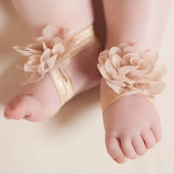 Bebe Pieds Nus Sandales Pieds Nus En Mousseline De Soie Pour Bébé