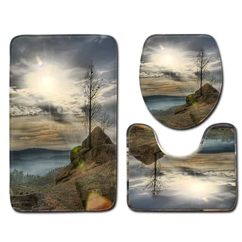 

Bathroom Mat Bathroom Mat Toilet Three-Piece Set Durable Cover Shower Carpets Bathroom Mat Set