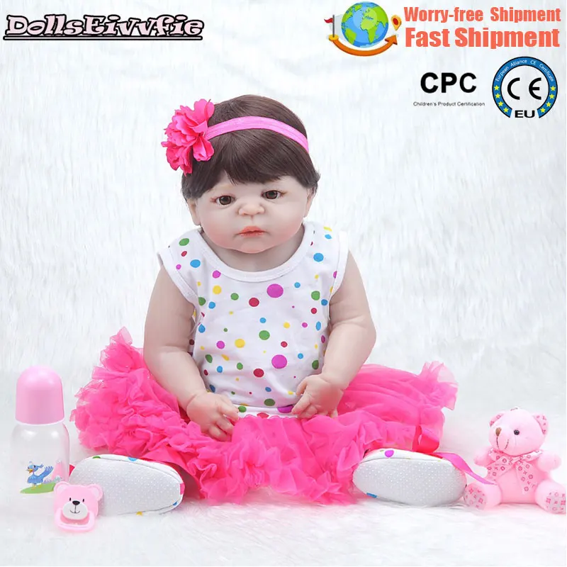 Натуралистичные куклы Младенцы всего тела силиконовые 55 см Boneca мягкая и пряжка