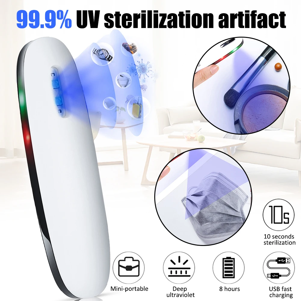 

Mini 99% UV Lamp Sterilizer Portable UVC Sanitizer Handheld UV Light Disinfection Lamp For Home Office Travel UV-C Led Bulb
