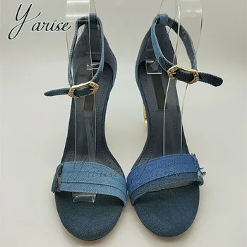 Sandalias con tacón de piel auténtica extraño para mujer, zapatillas de exterior, botines con punta en el tobillo, zapatos de invierno, D01