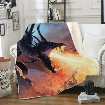 

BEST.WENSD Pterosaur Sherpa Blanket Plush Blanket Soft Warm 3d Fleece Throw Blankets 150x130cm 150x200cm mantas de cama