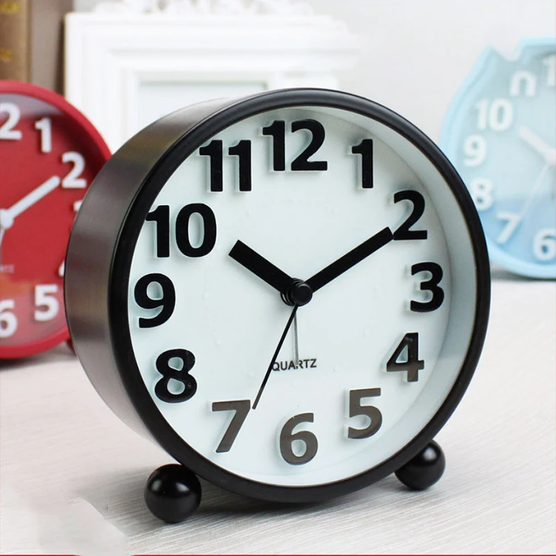 5 дюймов будильник металлический каркас 3D циферблат с подсветкой Функция настольные часы для дома и офиса для школьного общежития