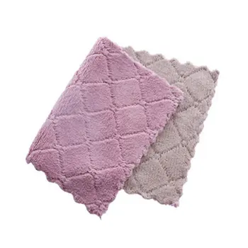 

Kitchen Double-sided Absorbent Dish Cloth Non-stick Oil Hand Towel Thickening Tablecloth Towel Lint-free Cleaning Cloth