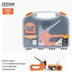 Agrafeuse 3 en 1, pistolet à clouer, outil pour meubles, cadre en bois, bande en acier inoxydable, outils manuels pour la maison 