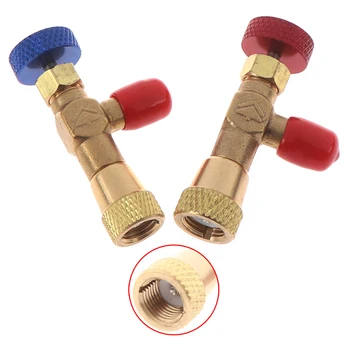 

Hot New R410A R22 Refrigeration Charging Adapter for 1/4" Safety Valve Service 2pcs