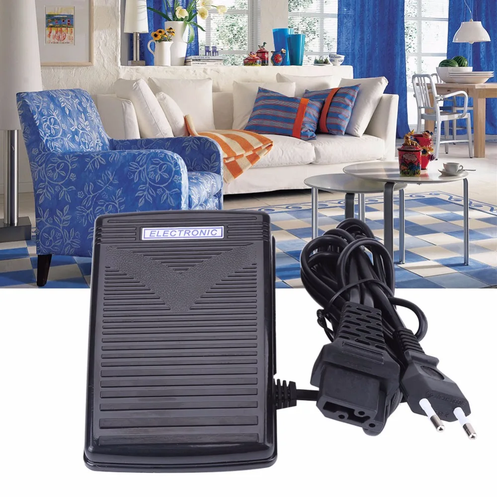 200-240V Foot Control Pedal Home Sewing Machine Foot Control Pedal With Power Cord Sewing Machine Part Sewing Tools EU Plug