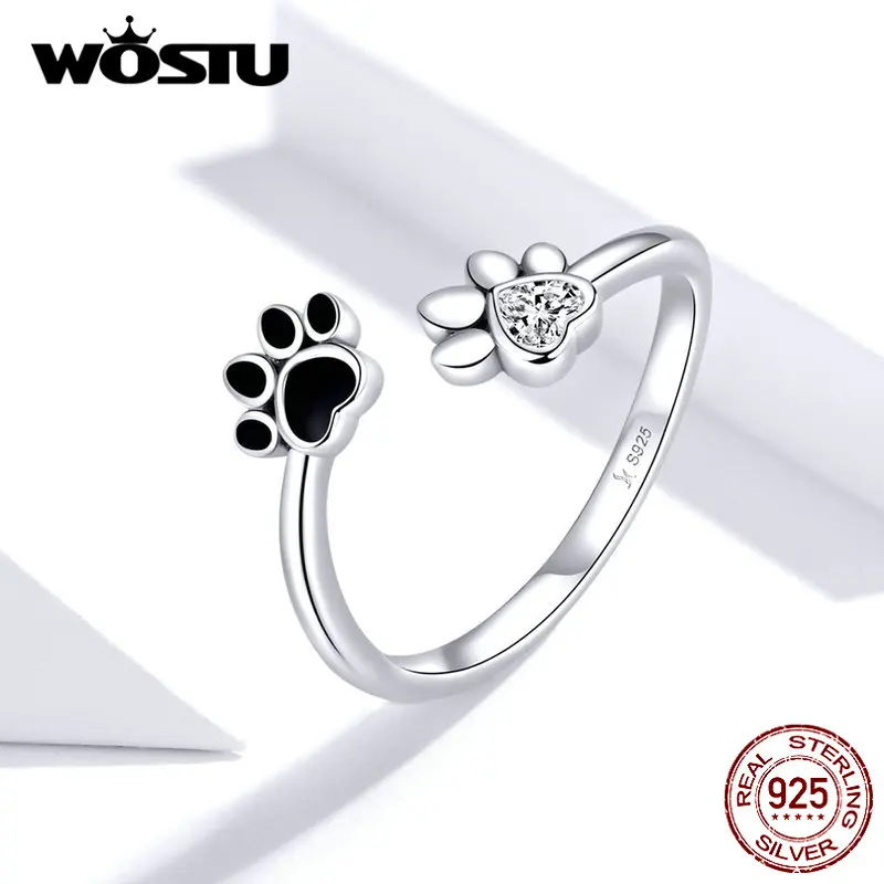 Женское Обручальное Кольцо WOSTU регулируемое Открытое кольцо из настоящего