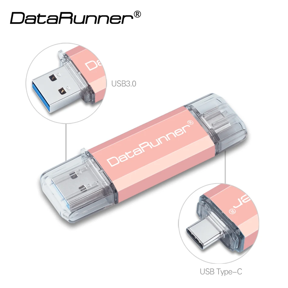 

New DataRunner Type C USB Flash Drive OTG Pen Drive 512GB 256GB 128GB 64GB 32GB Usb 3.0 Memory Stick External Storage Pendrive