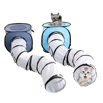 

Cat Tunnels for Indoor Cat, Cat Tunnels Toys Collapsible, Cat Play Tent Cat House Bed for Cat Puppy Kitten Rabbit