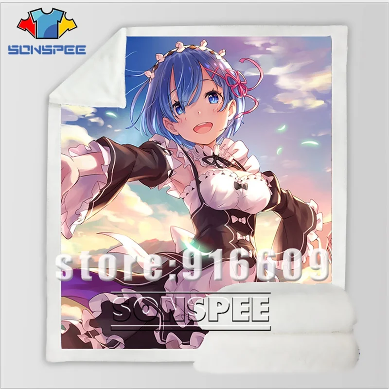 Сексуальный Re: zero двойной горничной Рам Rem Диван Постельные принадлежности офис Harajuku зимнее модное одеяло покрывало детское одеяло для путешествий одеяло для прогулок