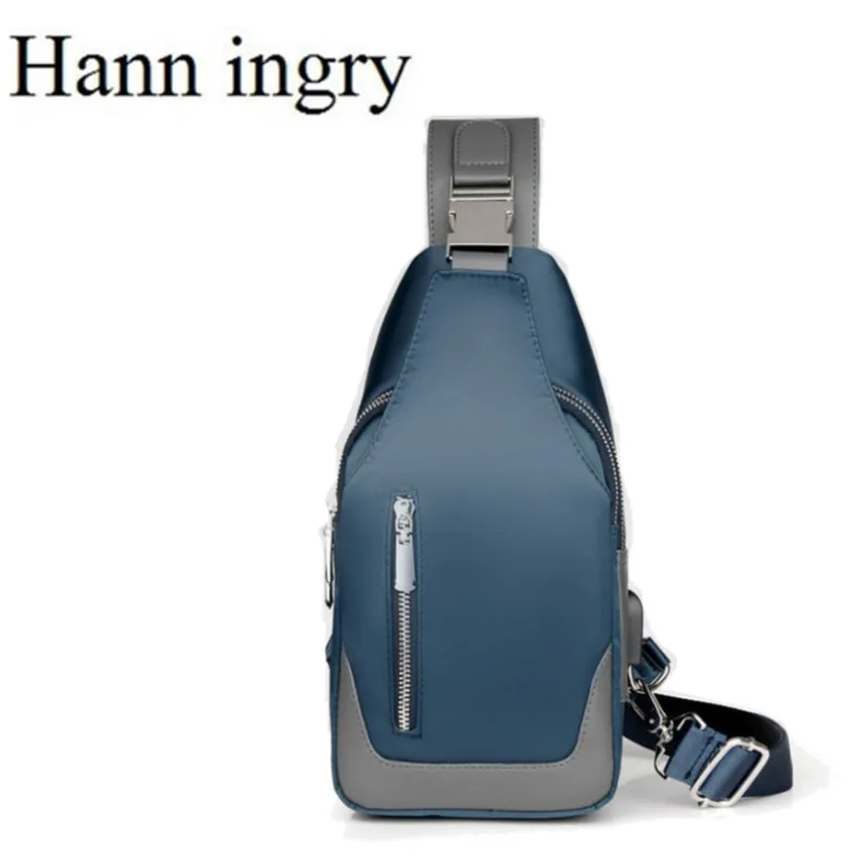 HANN INGRY мужская сумка через плечо Оксфорд ткань нагрудные сумки через плечо Повседневная сумка через плечо зарядка через USB многофункциональная сумка H289D