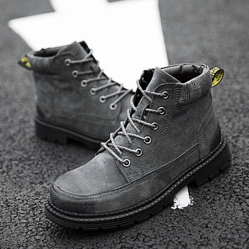 

Autumn And Winter New Style Martin Boots Men's Hight-top MEN'S Leather Shoes Casual Nubuck Leather Large Size Men's Leather Boot