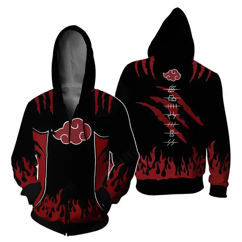Наруто Узумаки Наруто маскарадные костюмы Akatsuki Uchiha толстовки itachi куртки Косплей 3D печать на молнии худи свитшоты пальто - Цвет: Синий