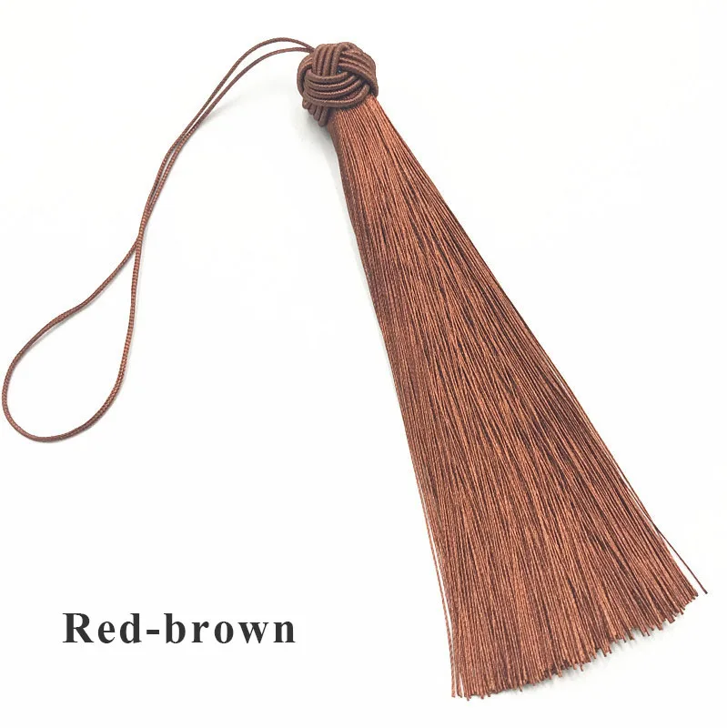 Red-brown 2Pc15cm ананас полиэстер кисточки с подвесным кольцом шелк шитье Банг кисточкой отделка декоративный ключ кисточки для кулона домашний декор - Цвет: Red-brown