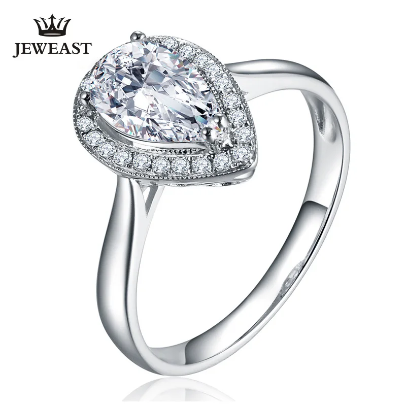 XZ Moissanite Бриллиантовое 18 К Золотое кольцо Настоящее 18 К Золотое кольцо из цельного золота Модная классика вечерние ювелирные изделия Новинка