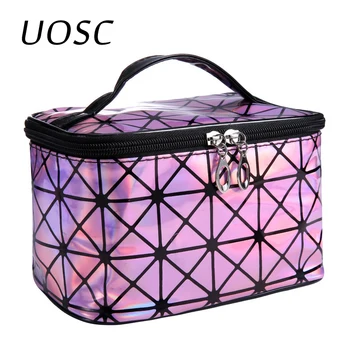 UOSC женский кожаный дорожный Чехол-органайзер для косметики на молнии