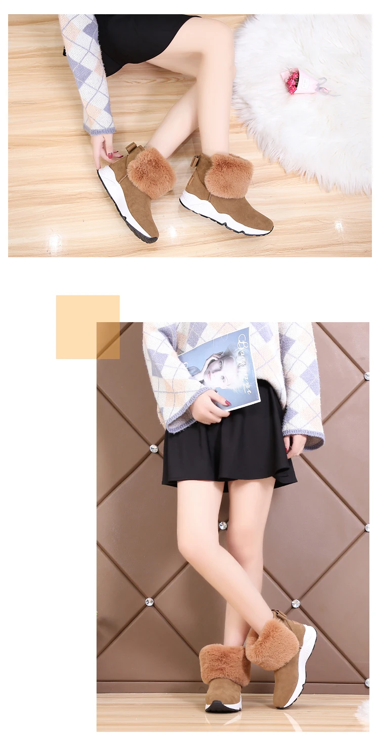Weweya/женские удобные кроссовки из плюша; милые зимние ботильоны; нескользящие кроссовки на платформе; женская обувь желтого цвета; zapatillas 40