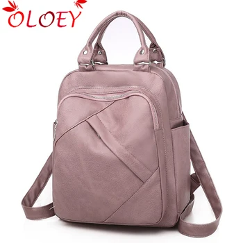 

2020 new brand ladies backpack wild youth student multifunctional schoolbag designer high quality PU leather travel bag 6 colour