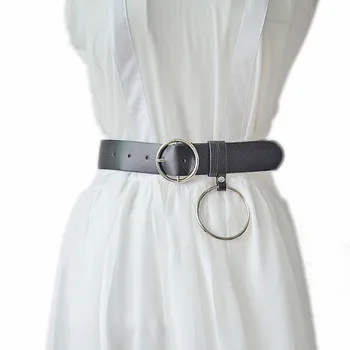 

New Fashion Faux Leather Leather Belt Pin Buckle Casual Women's Fashion Pants Alloy Ring Iron Hoop Waistband