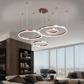 

Creative Ring LED Chandelier Living room dining room bedroom study lamp Commercial decoration personalized Lighting fixtures