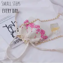 Angelatarch Новое поступление Розовая Жемчужина Женская свежая вышивка кружевная цепочка для хранения розовая сумка летняя сумка через плечо сумка-мешок