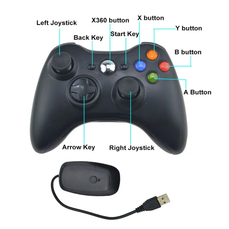 2,4G беспроводной Bluetooth геймпад для Xbox360 консольный контроллер приемник джойстик