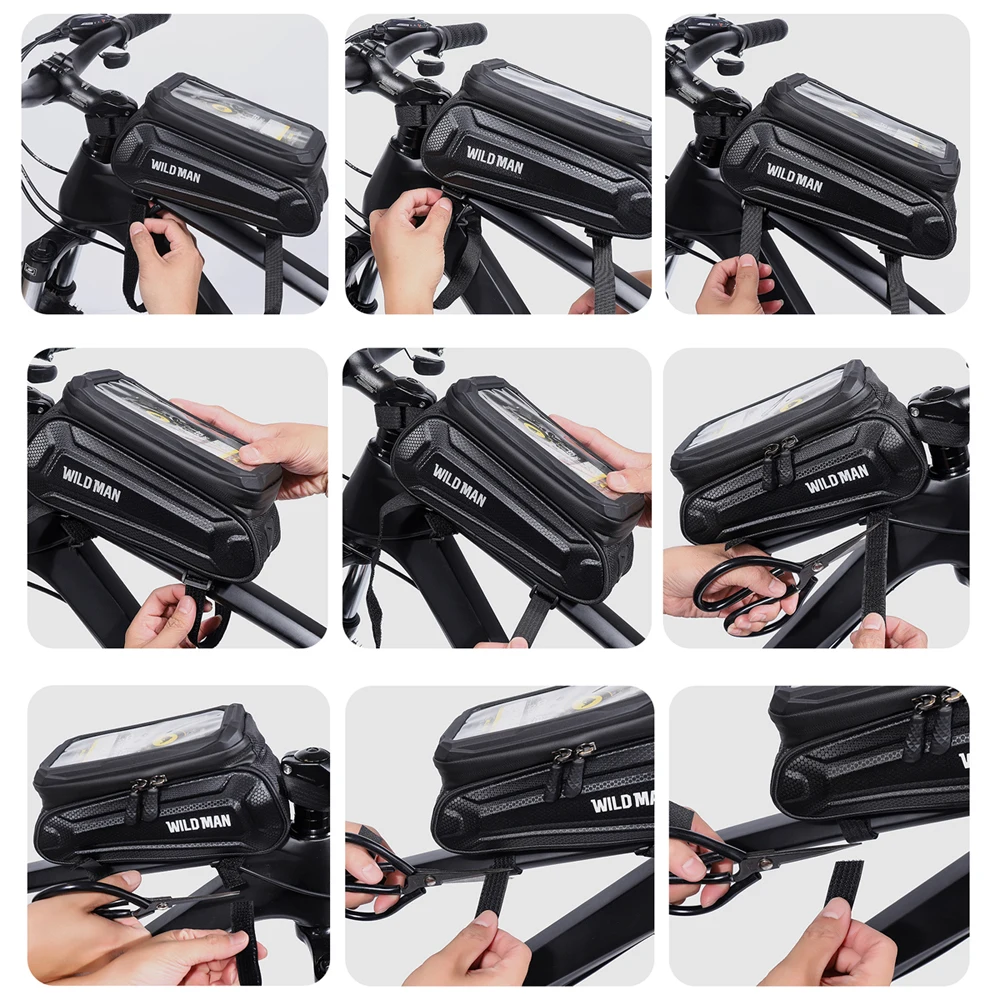 1.8L capacity frame front tube cycling bag for bikes5