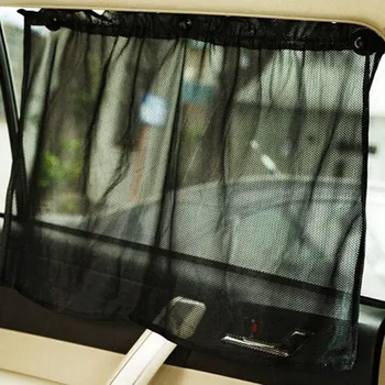 

2Pcs/Set Universal Car Sun Shade Side Window Curtain Auto Interior UV Protection Mesh Fabric with Suction Cups
