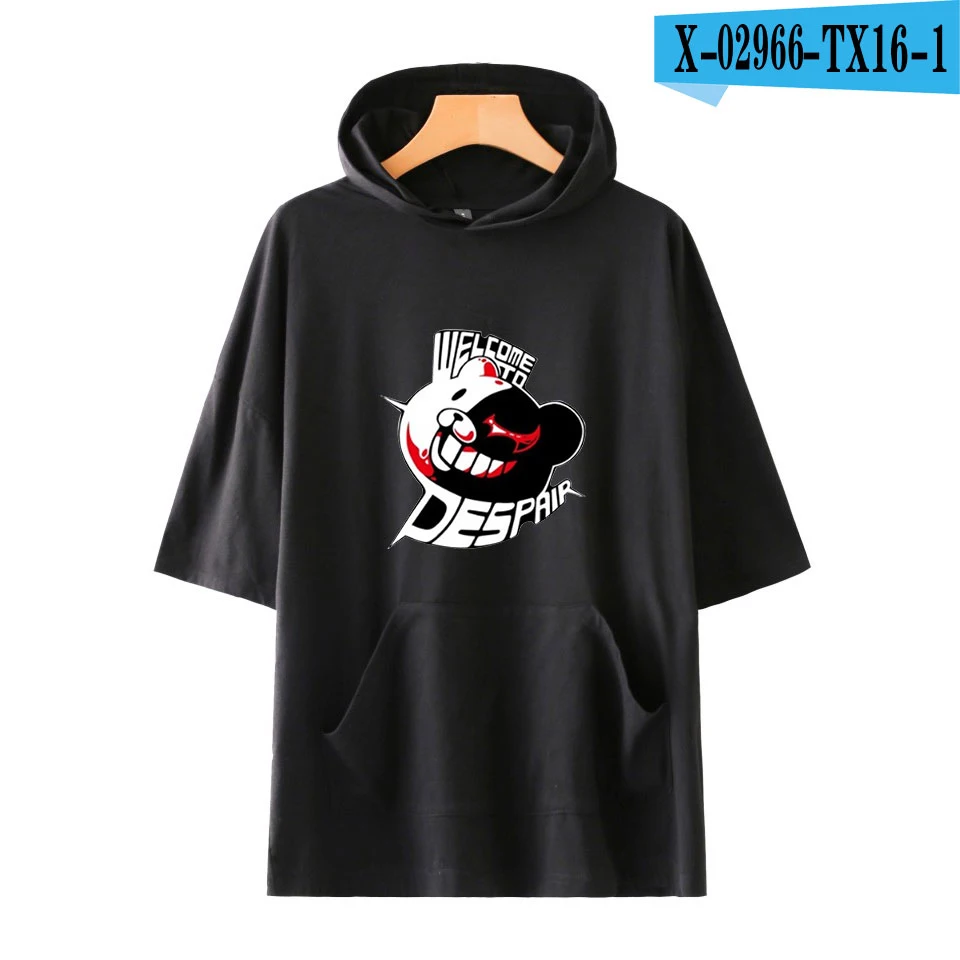 Danganronpa monokuma, женская футболка с коротким рукавом, новинка, летние толстовки, футболка с карманом для цифр - Цвет: Лаванда