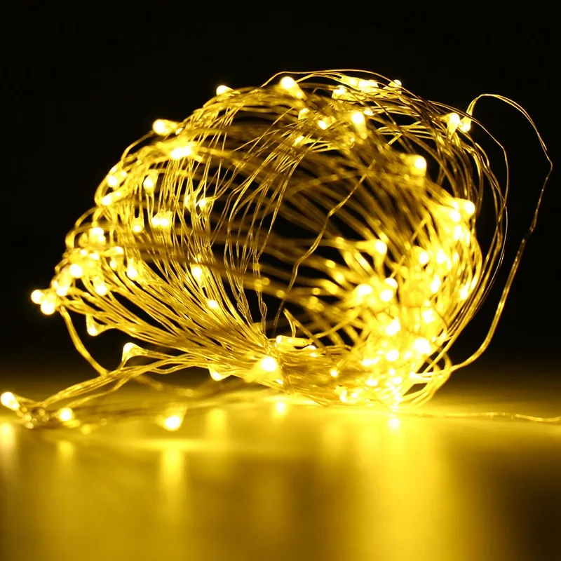 

1/2/3/5m LED Stripe String Lights Battery Waterproof Warm White LED Copper Wire String Lights For Xmas Wedding Party Decoration