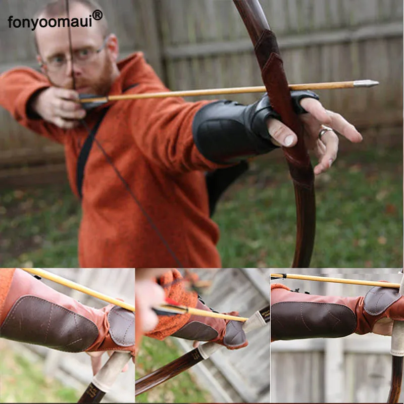 Для взрослых мужчин средневековый воин Ларп рыцарь кожа на шнуровке нарукавник Броня стимпанк Archer рукавица косплей костюм аксессуары реквизит