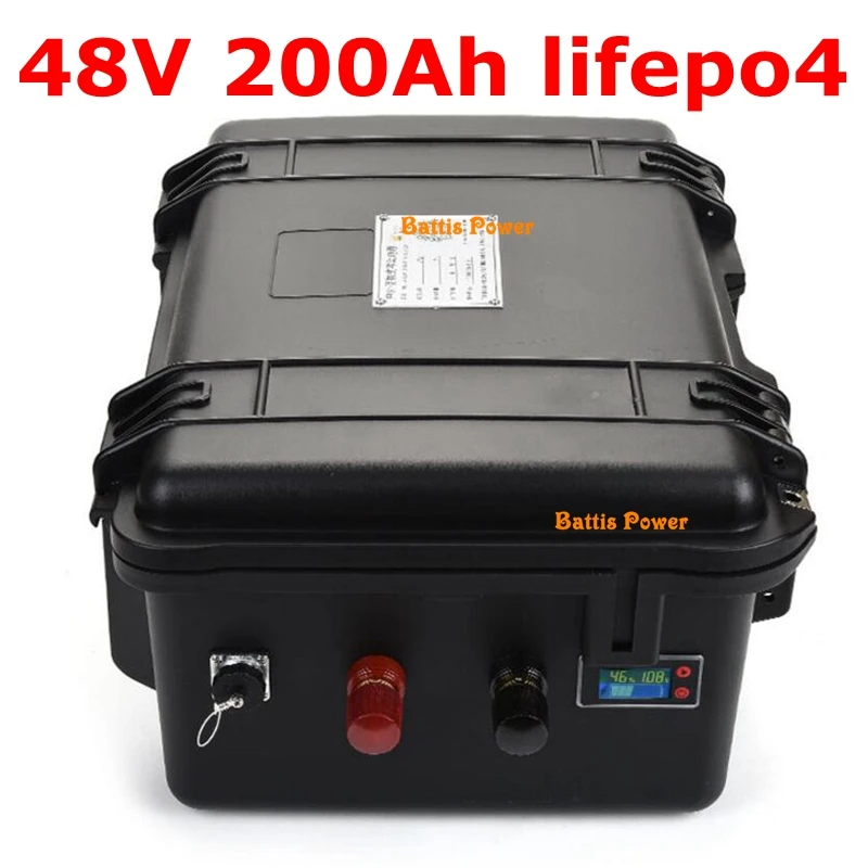Водонепроницаемый 48v 200ah Lifepo4 батарея с 100A BMS для 5000W 4000w трехколесный мотоцикл Лодка автомобиля скутер мотоцикла или электровелосипеда+ 10A зарядное устройство