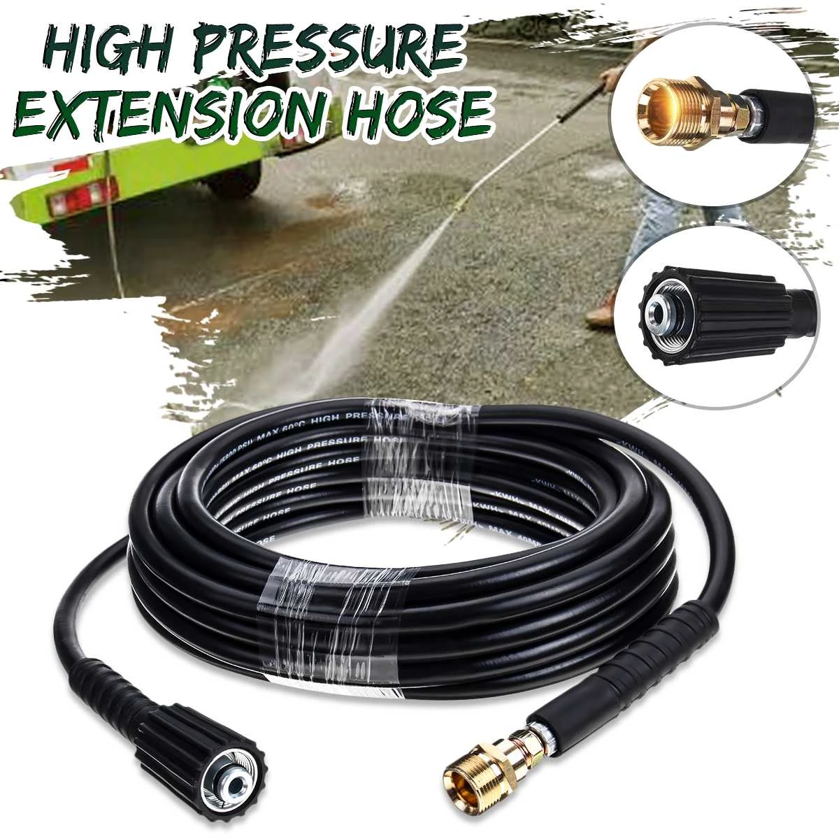 15M High Pressure Washer Extension Hose Water Clean Pipe for Karcher K2
