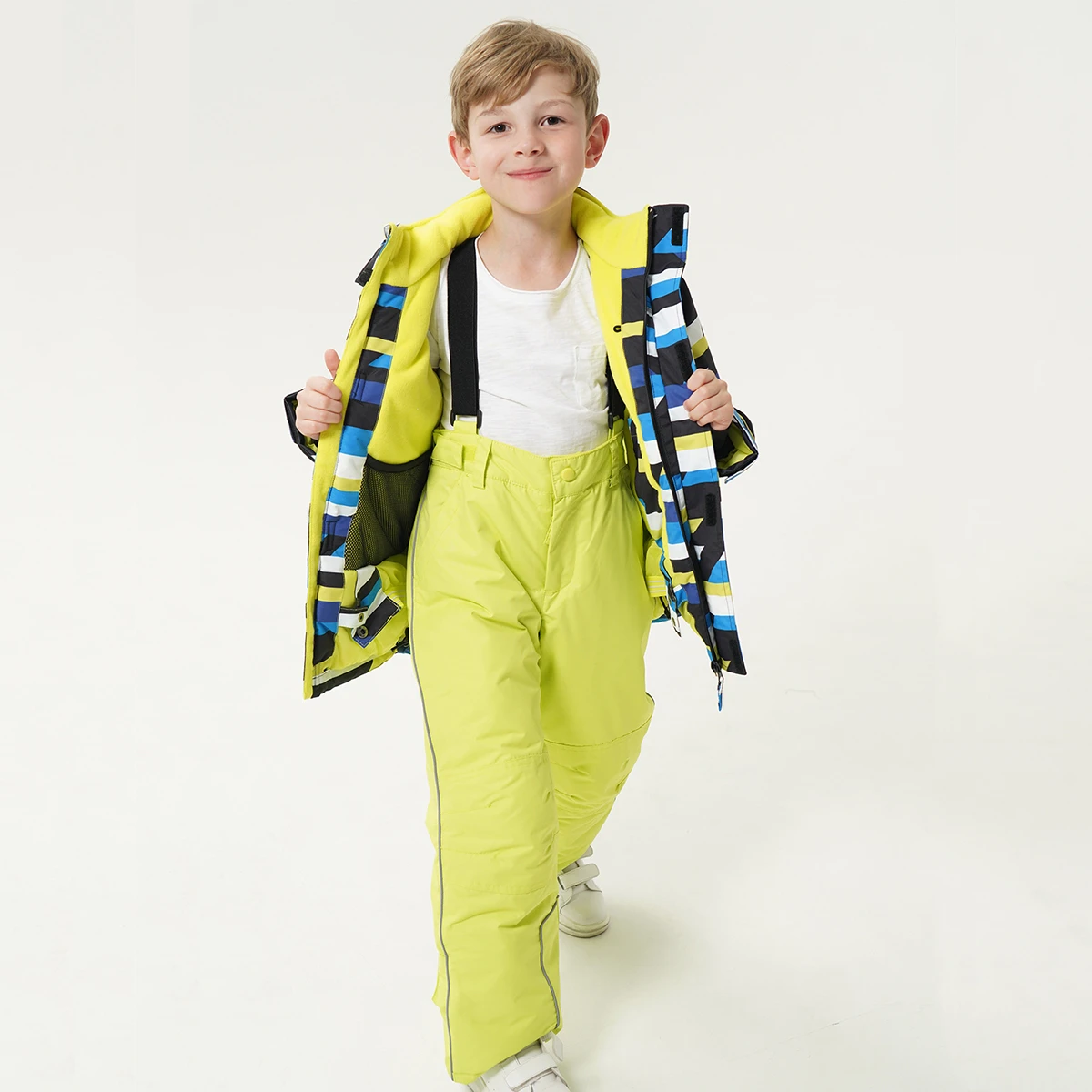 HUOQI Jongens winddicht skipak kinderen warm donsjack set kinderen jongens meisjes ski overall winter warm eendelig sneeuwpak warm sneeuwpak winddicht jumpsuit ademend sneeuwoverall Sk, roze-C, 5-6