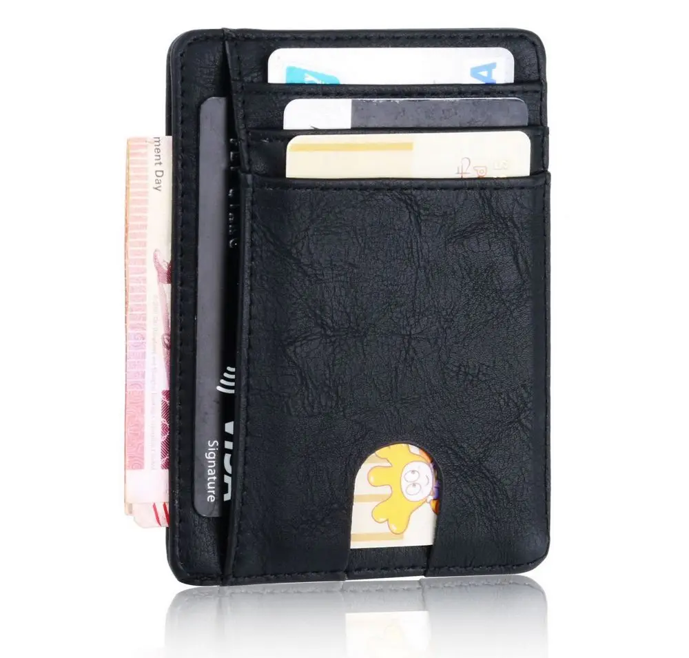 

2020 Mini ID Card Holders Leather Slim Bank Card Case Slim Wallet Men Coin Purse Money Bag Women Card Wallet