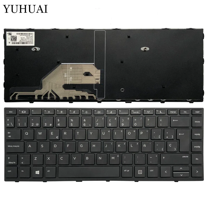 Испанская клавиатура для ноутбука hp Probook 430 G5 440 G5 445 G5 NSK-XJ0SQ SP с черной рамкой