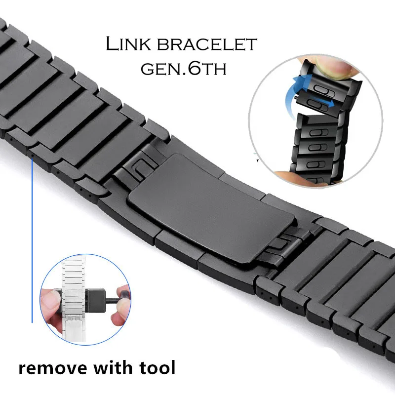 Bracelet Strap For iWatch Series 7 Stainless Steel Adjustable Metal Apple Watch Band 42mm 38mm 40mm 44mm 41mm 45mm | Наручные часы