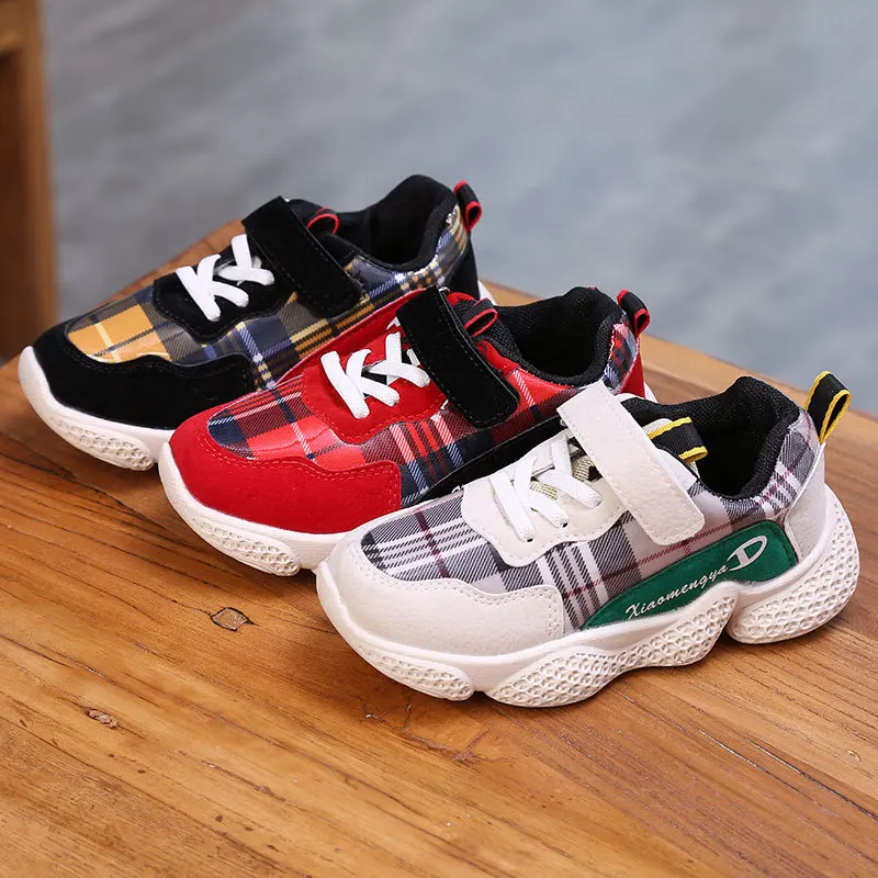 

Children Autumn Athletic Shoes 2019 Autumn And Winter Korean-style Plaid Men And Women Children Dad Shoes Versatile Casual Child