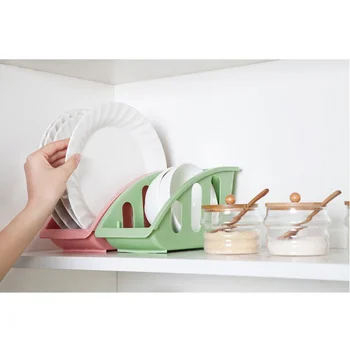 

Multi-functional Kitchen Storage Accessories Concise Dish Rack Plate Lid Saucer Tableware Racks