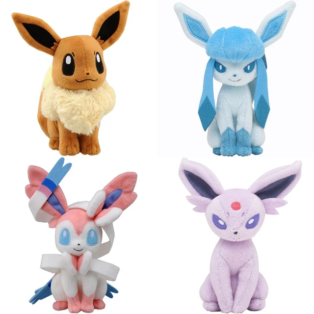 TAKARA TOMY-Pokemon brinquedos de pelúcia para crianças, Eevee, Sylveon,  Flareen, Jolteon, Umbreon, Vaporeon, Brinquedos