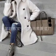 Speed Bribe осень и зима Европа и Америка стиль Свободное длинное шерстяное пальто для женщин