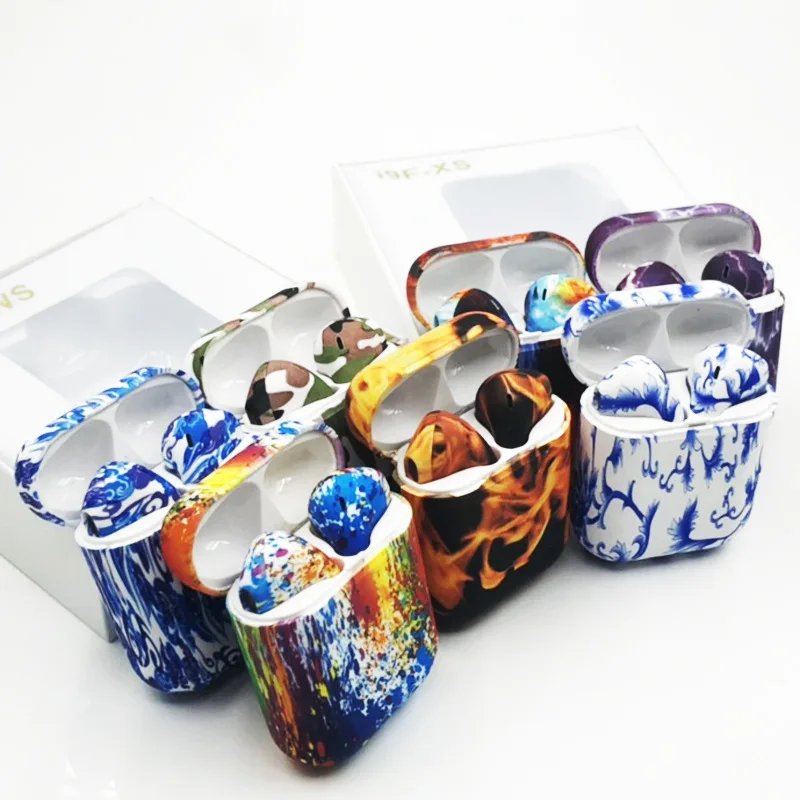 Tutew High Quality Colorful i9s tws Wireless Earphone Bluetooth Headset Painted Pattern sport earbuds with charging case pk i12