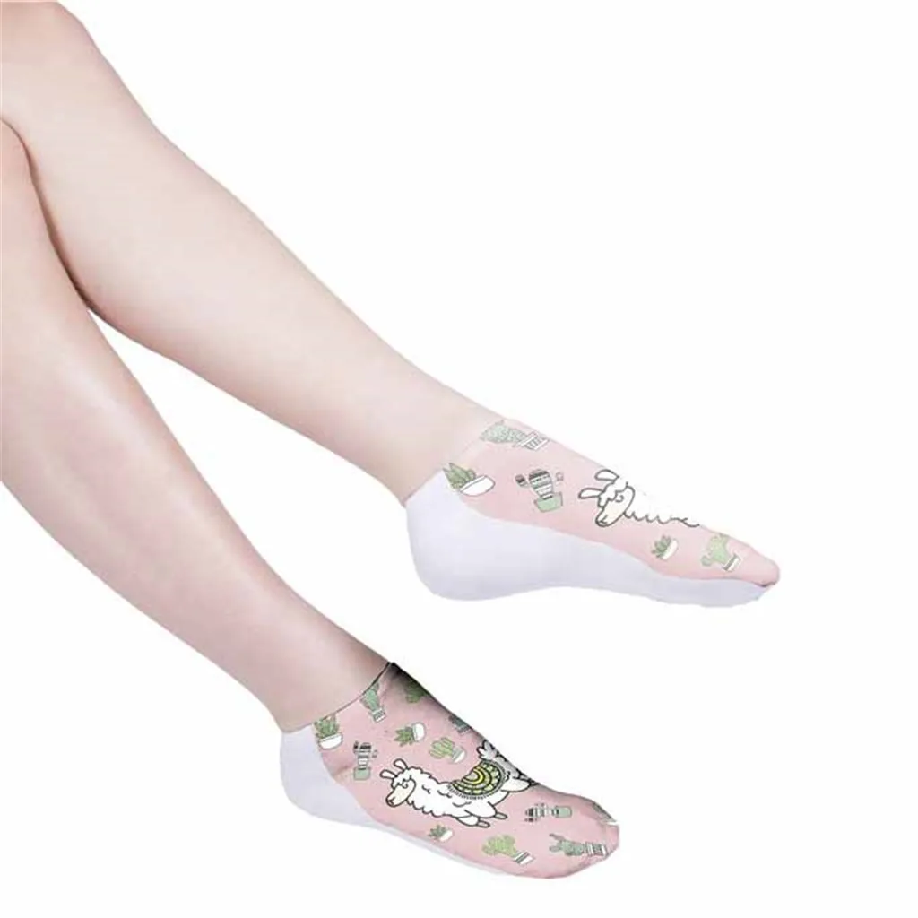 Новинка,, женские носки с 3D принтом, носки из альпаки, модные носки унисекс, волшебные женские забавные низкие женские носки, распродажа W0726