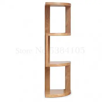 

Language Solid Wood Shelf Nordic Corner Bookshelf Household Oak Desktop Wooden Shelf Partition Shelf