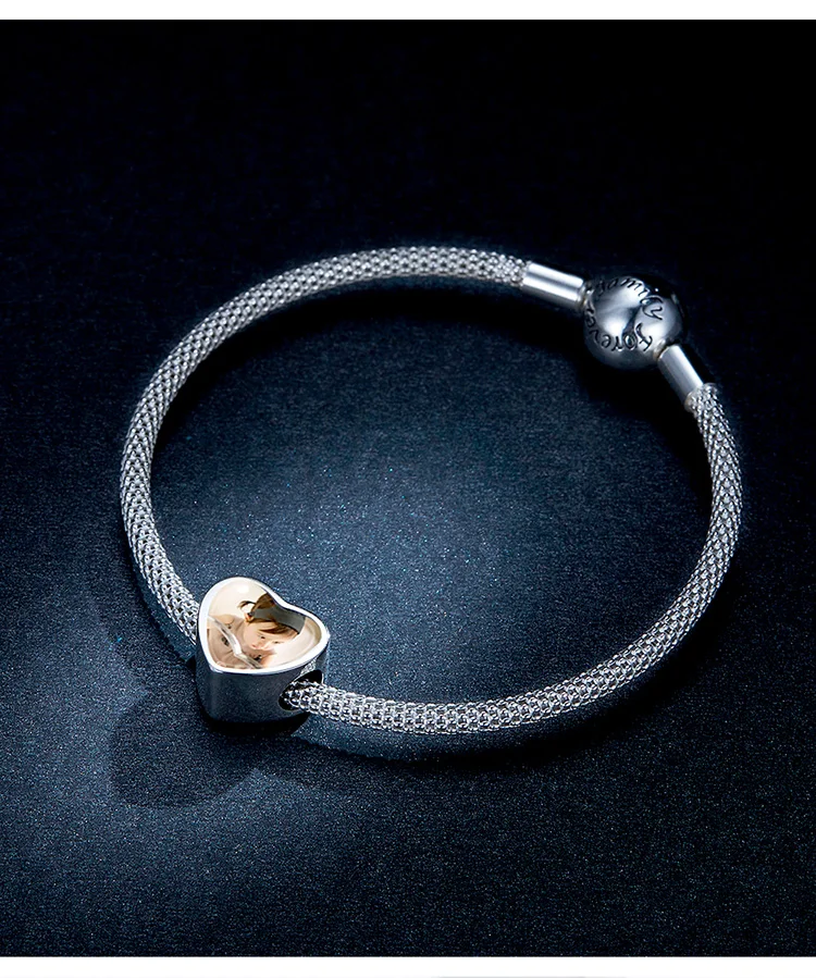 WOSTU DIY с алмазами, с изображением сердца бусы 925 пробы Серебряные Подвески Fit Браслеты кулон Цепочки и ожерелья для студийной съемки под заказ, подарок, ювелирное изделие FNC103