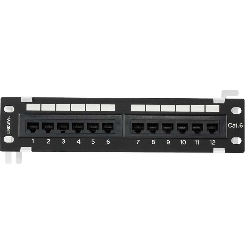 12 24 48 Port CAT6 RJ45 110 Network Patch Panel Surface Wall Mount Bracket