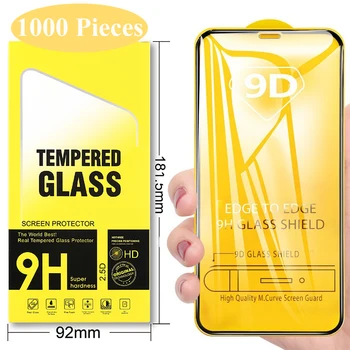 

1000pcs 9D Full Cover Curved Tempered Glass Screen Protector For Xiaomi Redmi Note 9 Pro 2 9S Max 8 8A 8T 7 7A K30 with Package