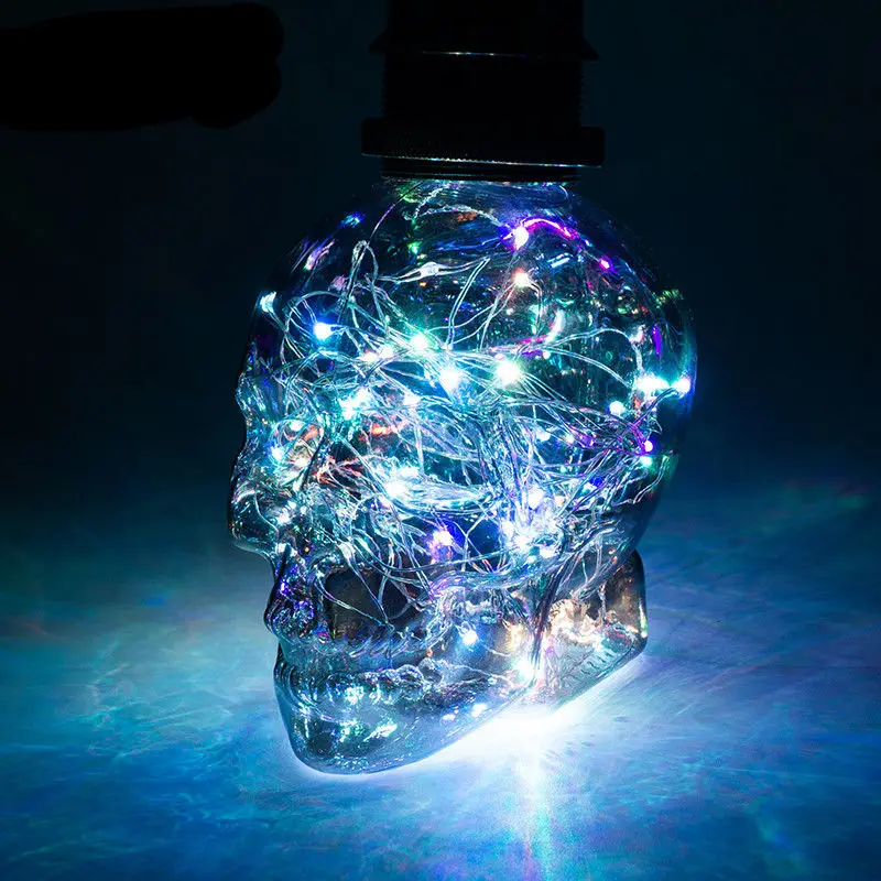 

10pcs Halloween Skull Head Lamp LED Blub String Light 220V Home Cafe Bar Holiday Party Decoration Dropshipping