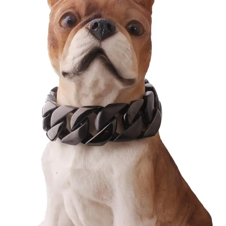 Strong Metal Dog Chain Collar Stainless Steel Pet Training Decoration Choker for Large Dogs Pitbull Bulldog Gold Collar Necklace hot dog collars